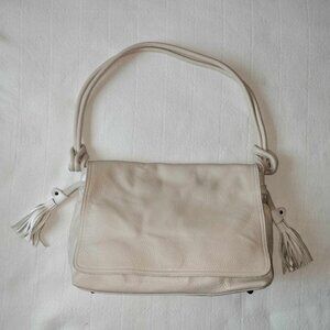 Jennifer Tattanelli shoulder bag cream pebbled Italian leather